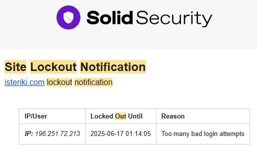 Site lockout notification Site lockout notification